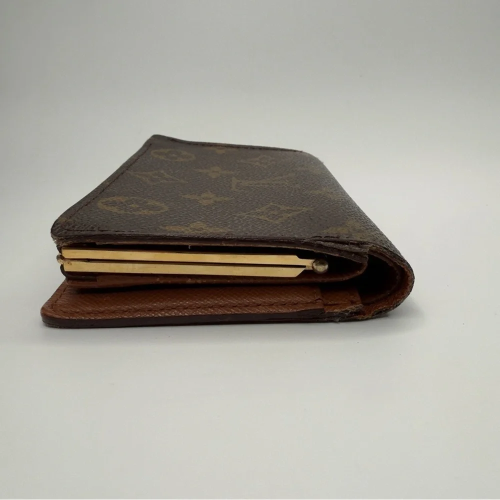 Louis Vuitton Brown Monogram French Purse Wallet Gold | Women’s | Used |